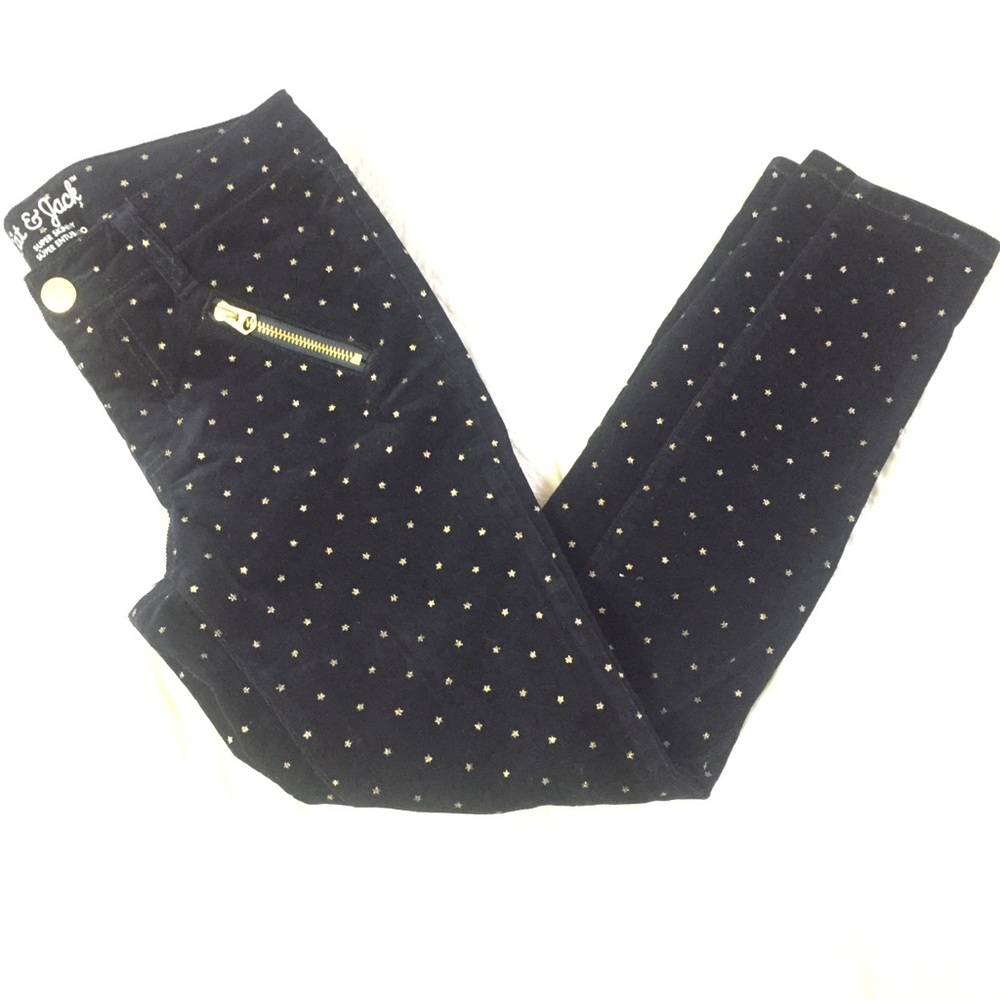Skinny Navy Blue Corduroy Star Pants